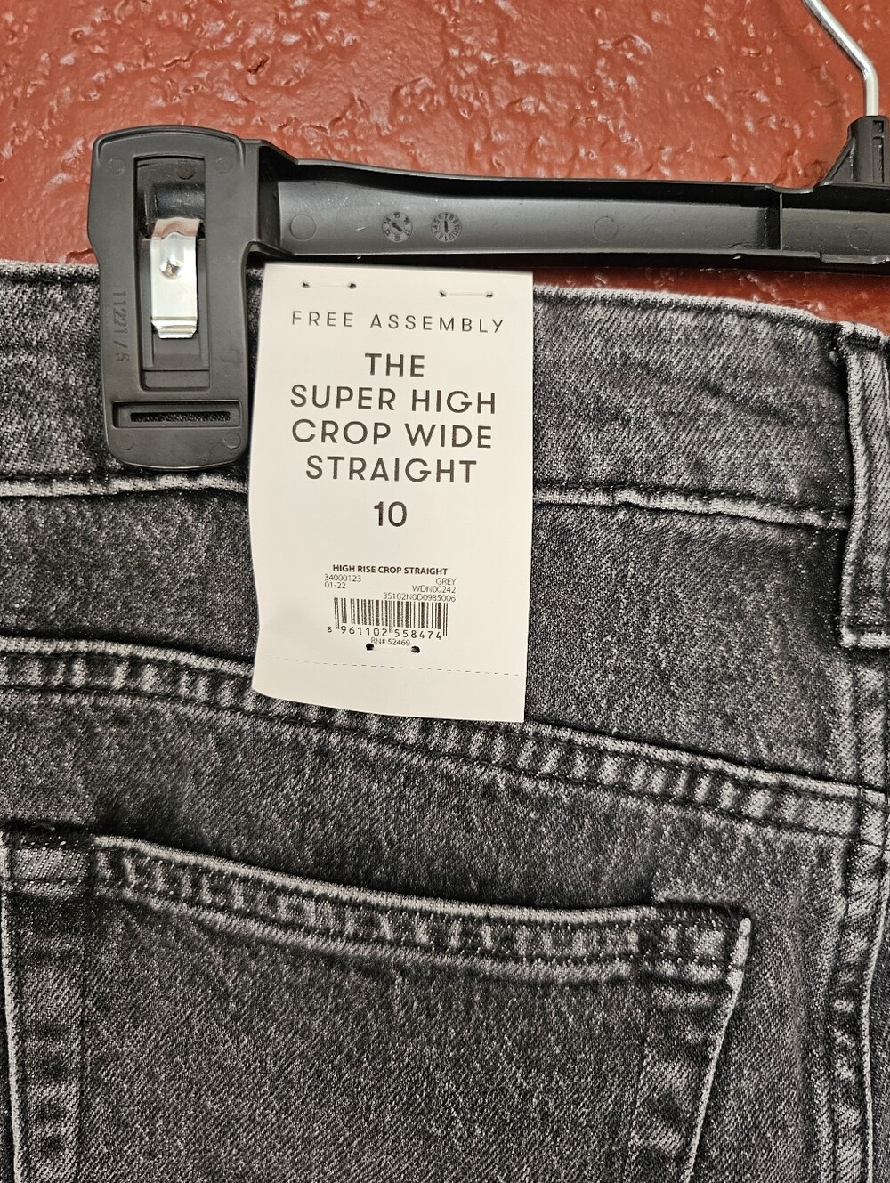 High-Rise Wide Leg Jeans in Washed Gray - Picture 9 of 9